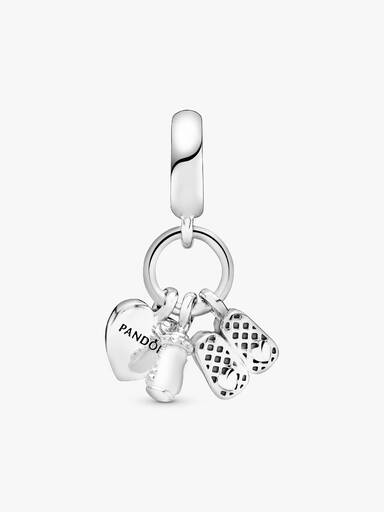 Baby Bottle & Shoes Dangle Charm