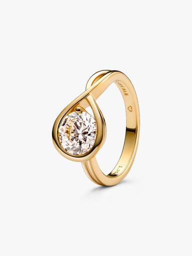 14k Gold ring with 1.75 ct TW G-J VS+ round brilliant excellent cut lab-grown diamond