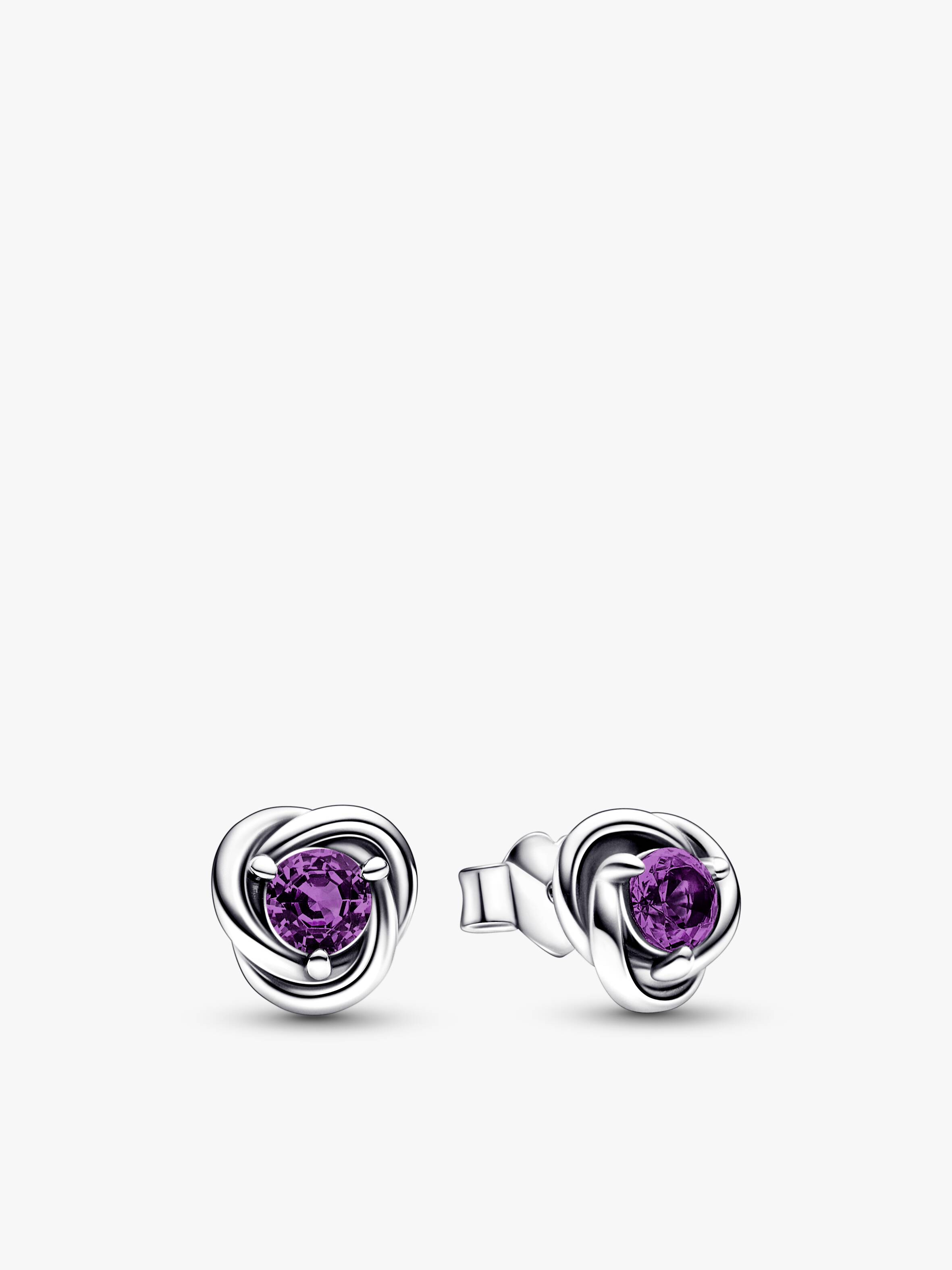 February Birthstone Eternity Circle Stud Earrings