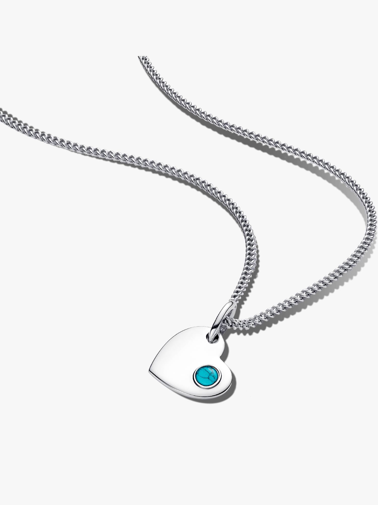 December Birthstone Heart Pendant Necklace