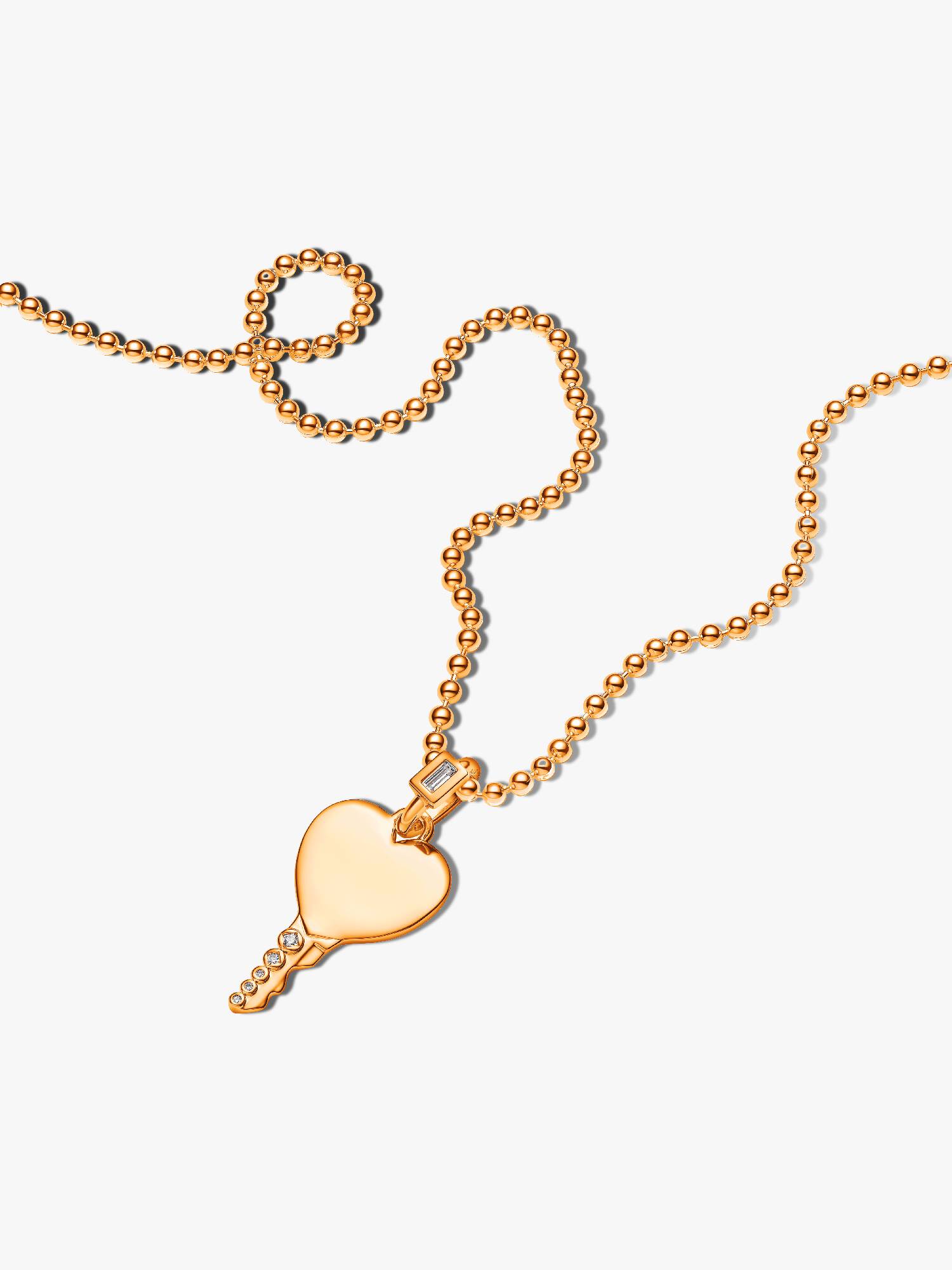 Gold Engravable Heart Key Necklace Gift Set