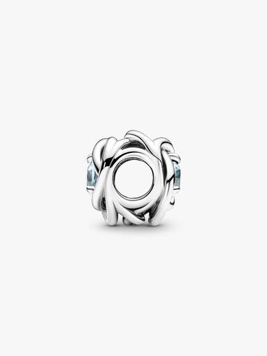 March Birthstone Eternity Circle Charm