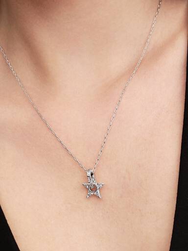 Sparkling Stella Openwork Pendant Necklace