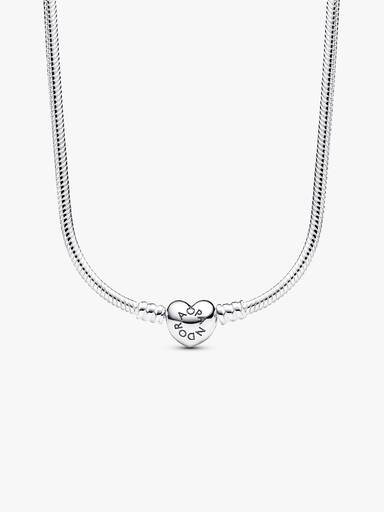 Pandora Moments Heart Clasp Snake Chain Necklace