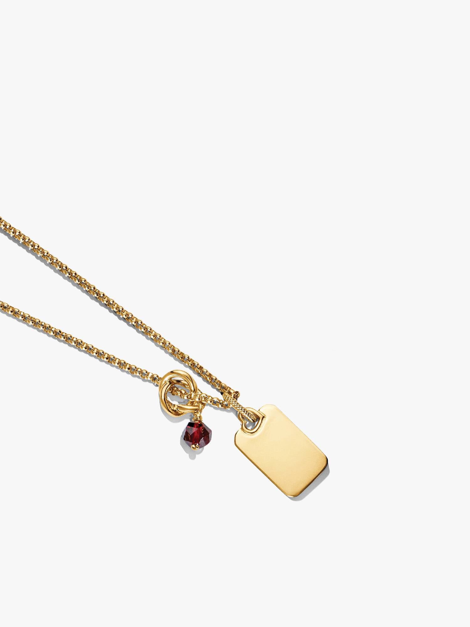 January Engravable Dangle Charm Necklace Set