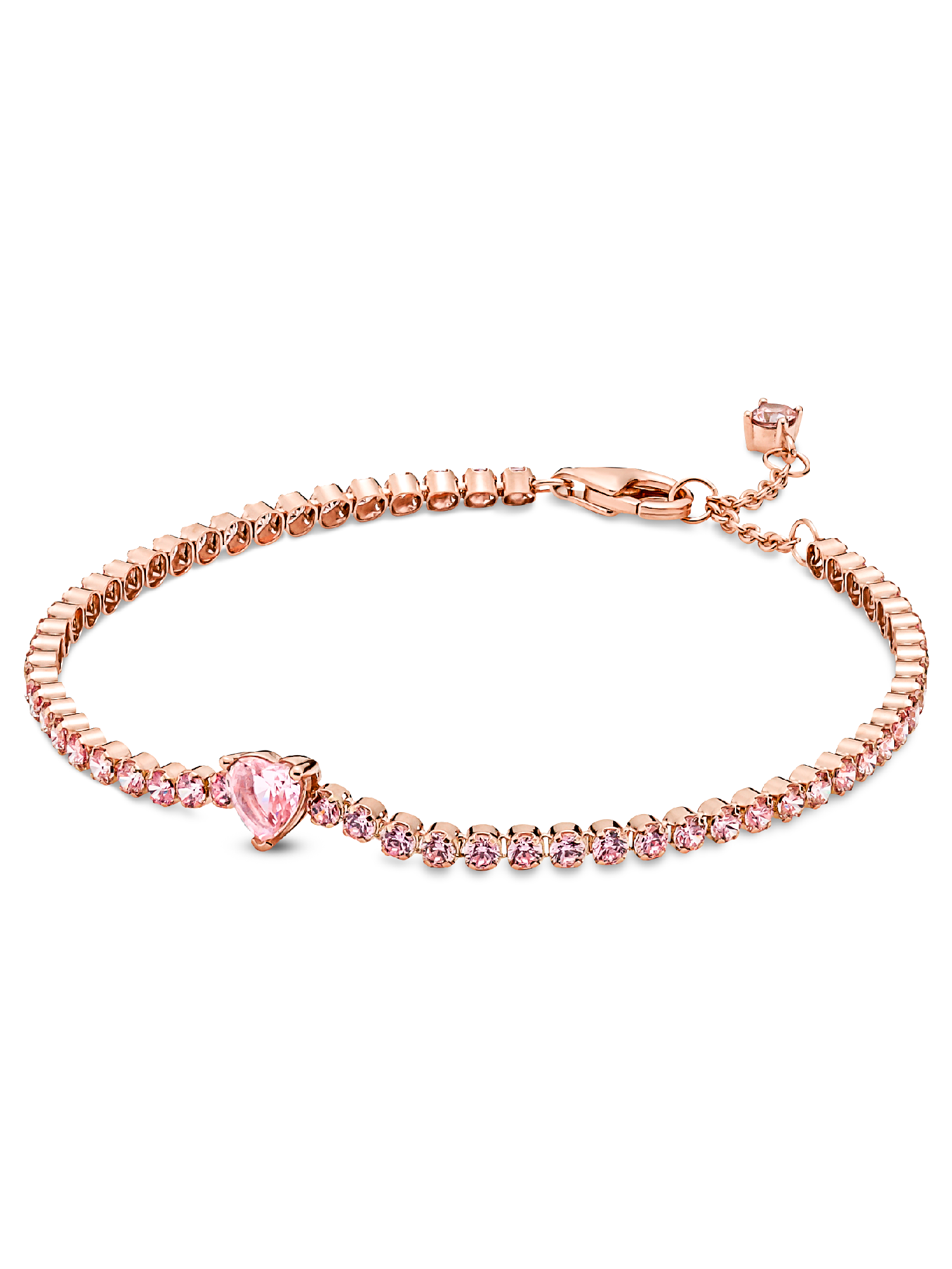 Sparkling Heart Tennis Bracelet