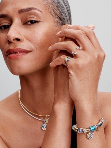 Celestial Blue Sparkling Moon Ring