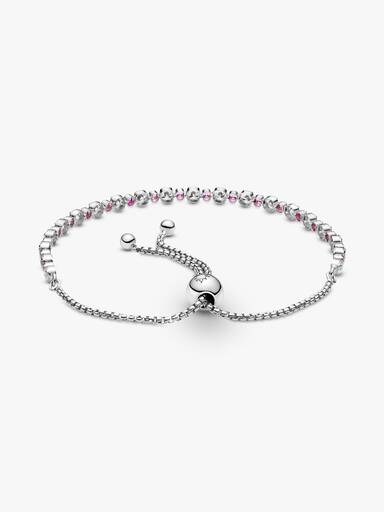 Pink & Clear Sparkle Slider Bracelet