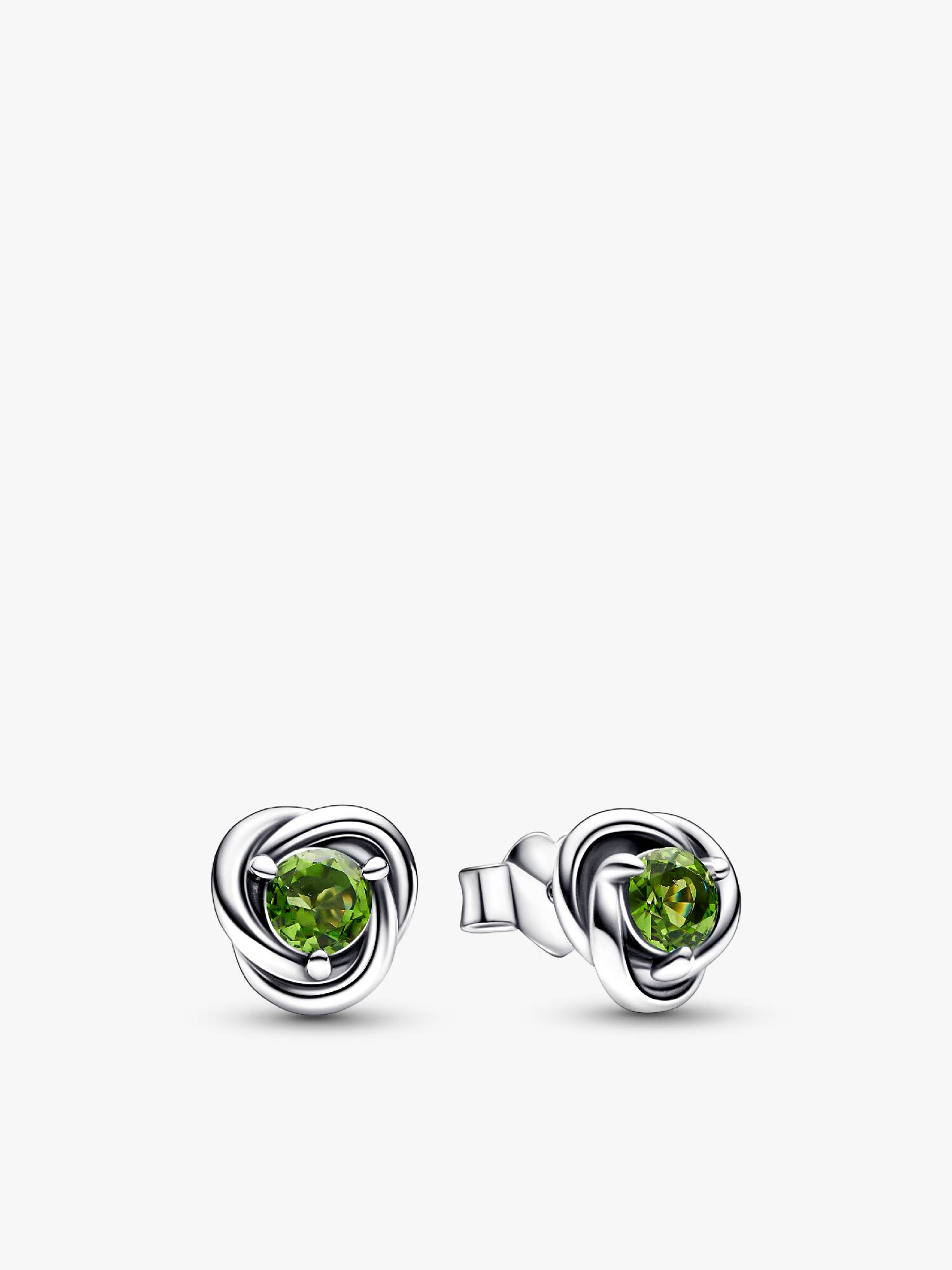 August Birthstone Eternity Circle Stud Earrings