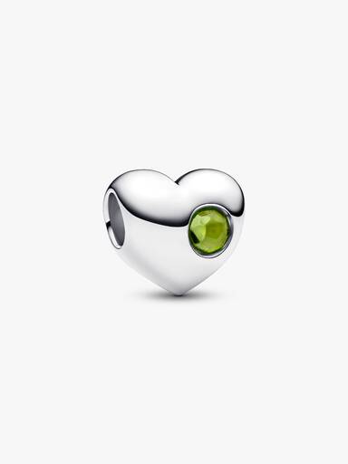 Engravable August Birthstone Heart Charm