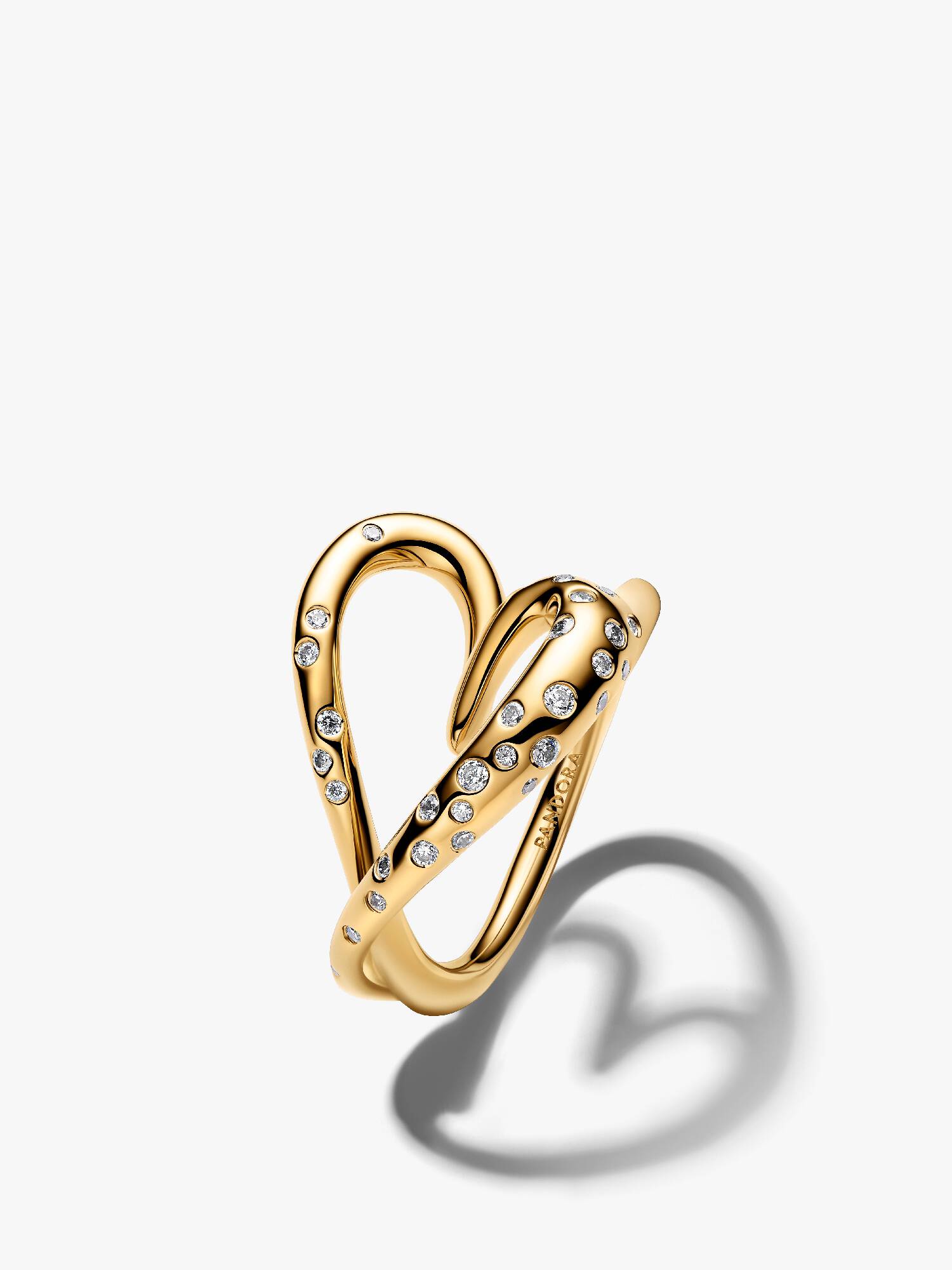 Organically Shaped Stone-Set Heart Ring 