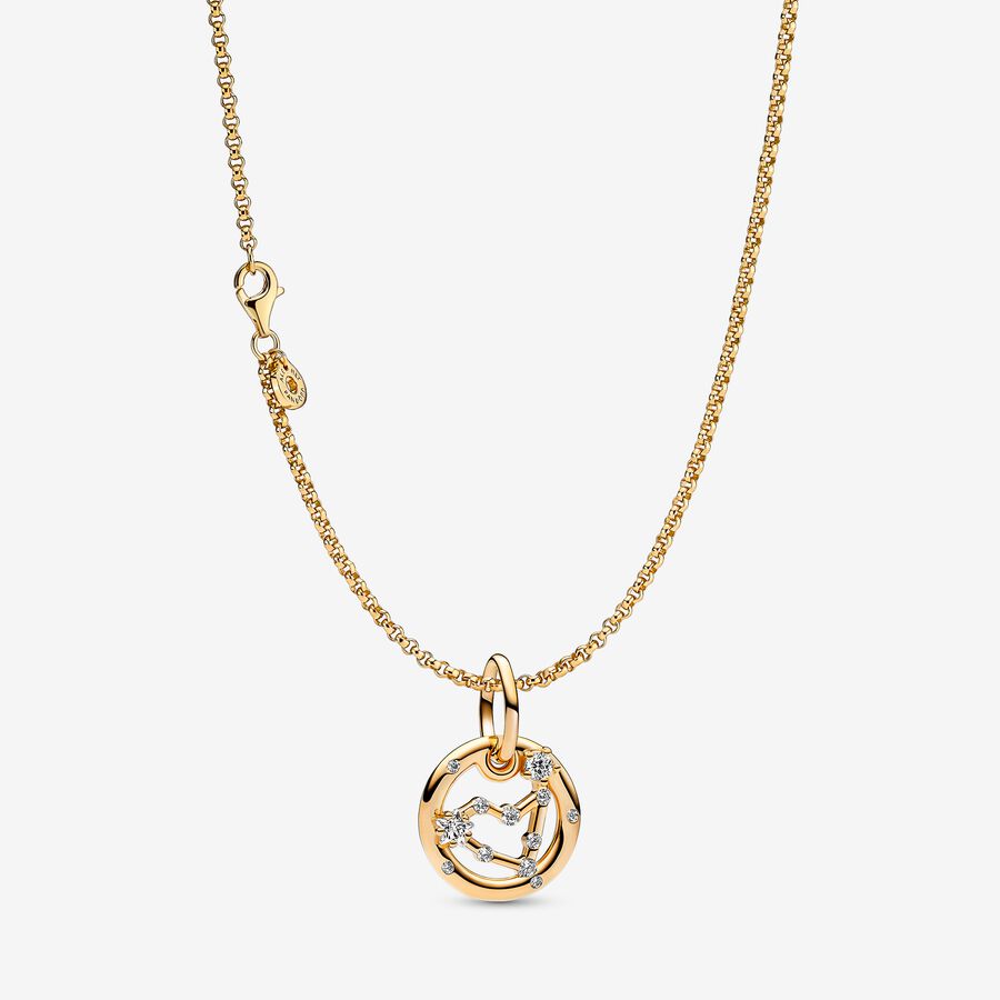 14K Gold Plated Capricorn Zodiac Necklace image number 0