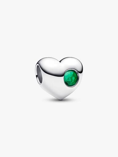 Engravable May Birthstone Heart Charm