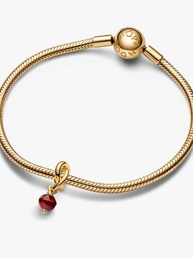 January Birthstone Eternity Circle Dangle Charm