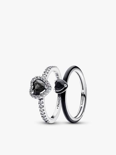 Black Hearts Ring Set