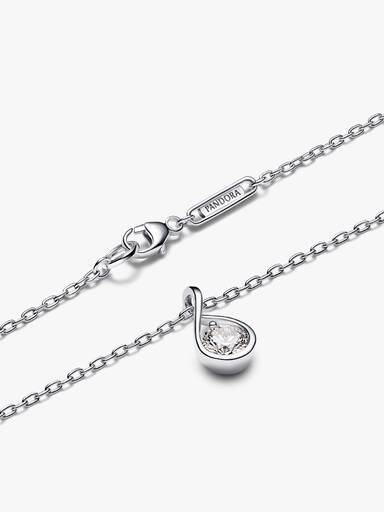 Sterling silver pendant with 0.50 ct TW G-J VS+ round brilliant excellent cut lab-grown diamond and necklace