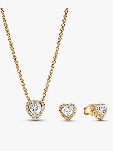 14K Gold Plated Elevated Heart Gift Set