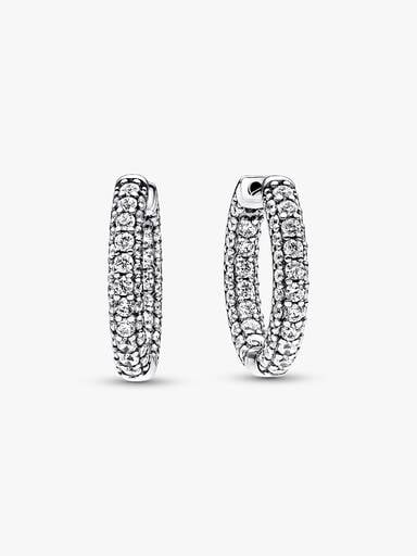 Pandora Timeless Pavé Single-row Hoop Earrings