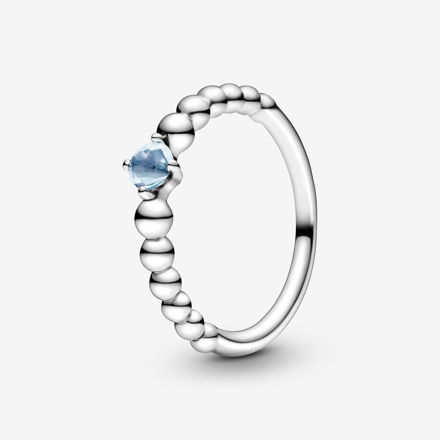 March Birthstone Beaded Ring image number 0