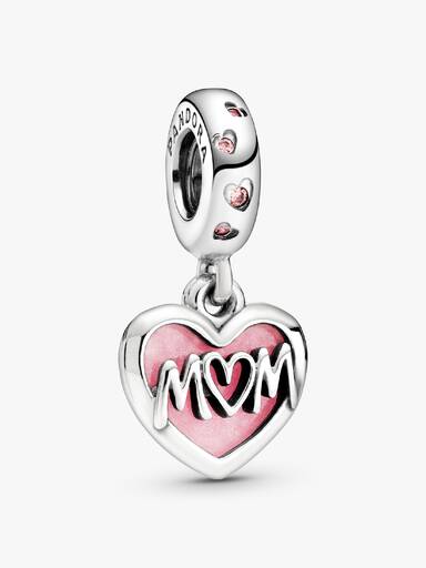 Mum Script Heart Dangle Charm