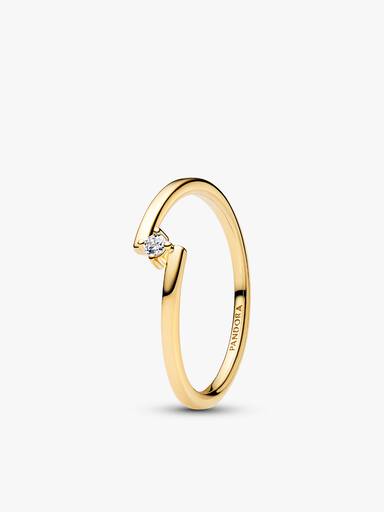 Gold Split Pavé Stackable Ring Set