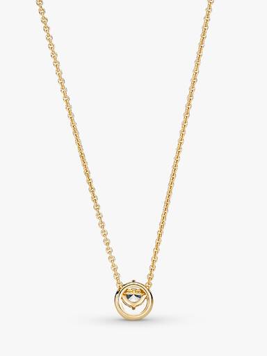 Sparkling Round Halo Pendant Collier Necklace