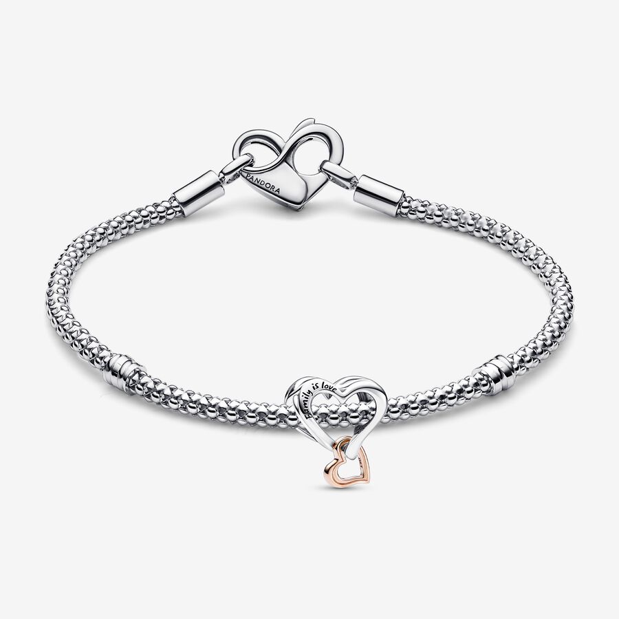 Pandora Moments Studded Chain Bracelet & Heart Charm Set image number 0