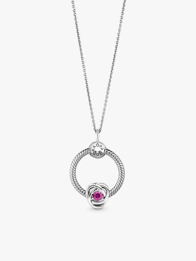 October Birthstone Eternity Circle O Pendant Set