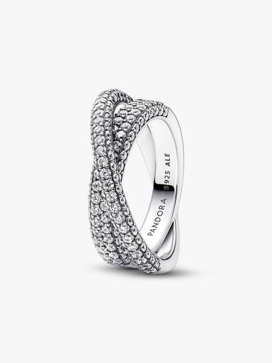 Pandora Timeless Pavé Crossover Dual Band Ring