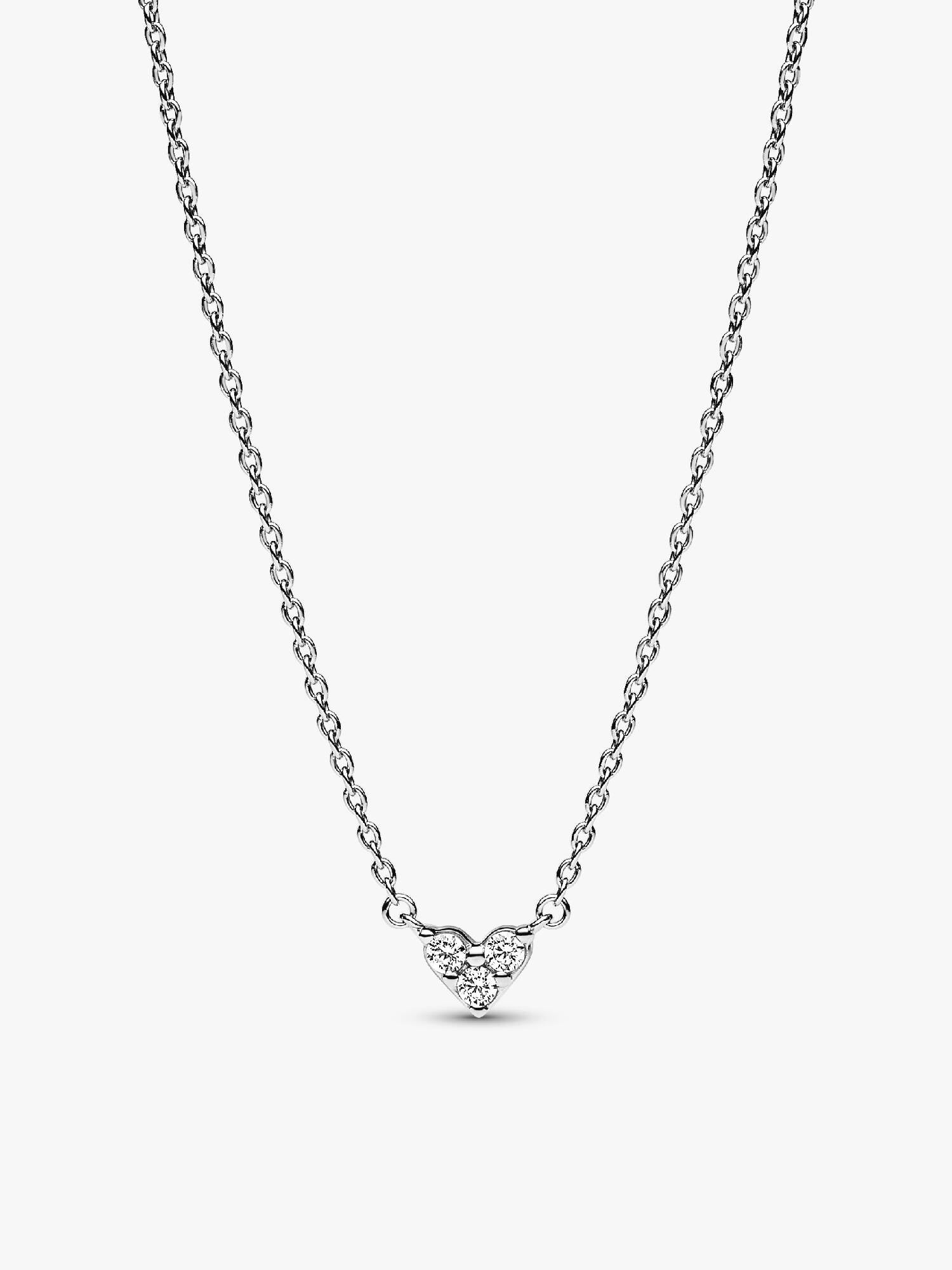 Triple Stone Heart Collier Necklace