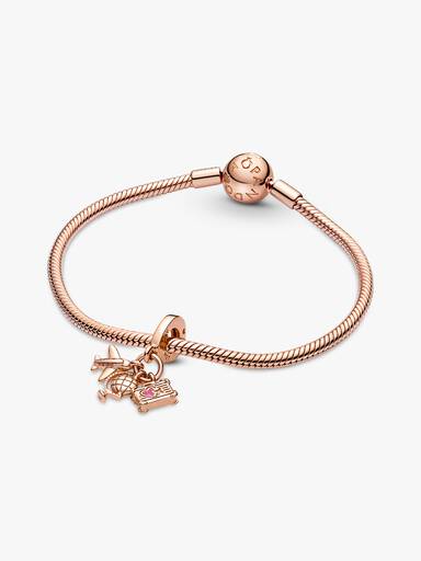 Airplane, Globe & Suitcase Triple Dangle Charm