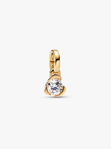 Heart 14k gold pendant with 0.25 ct TW G-J VS+ round brilliant excellent cut lab-grown diamond