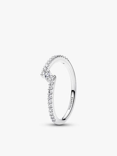 Silver Split Pavé Stackable Ring Set