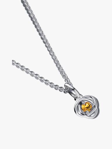 November Braided Birthstone Dangle Necklace Set
