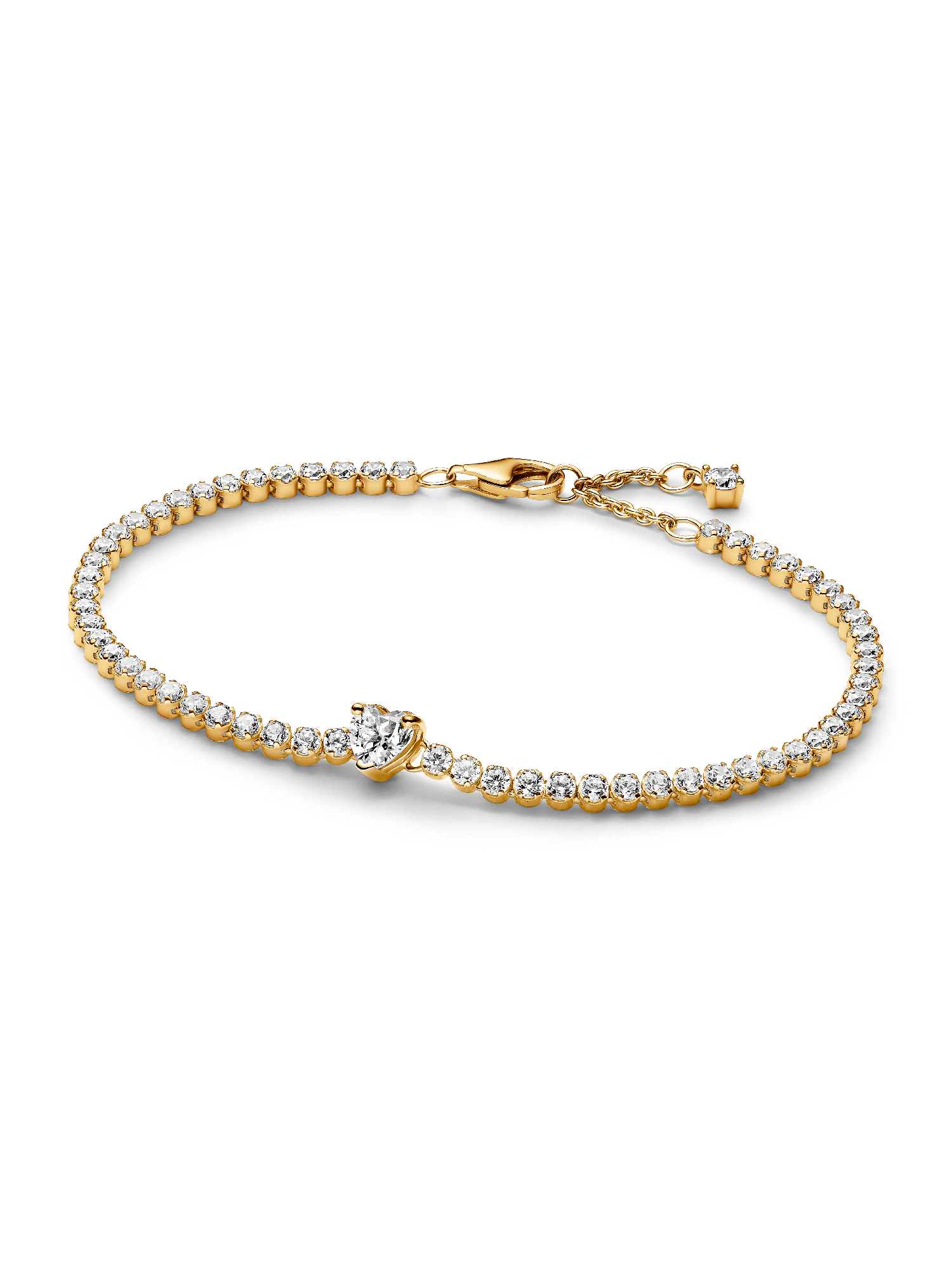 Sparkling Heart Tennis Bracelet