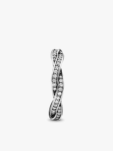 Sparkling Twisted Lines Ring