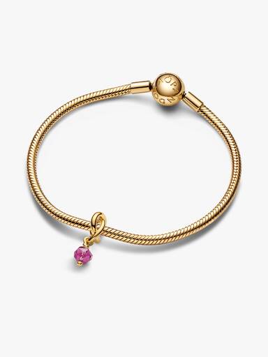 October Birthstone Eternity Circle Dangle Charm