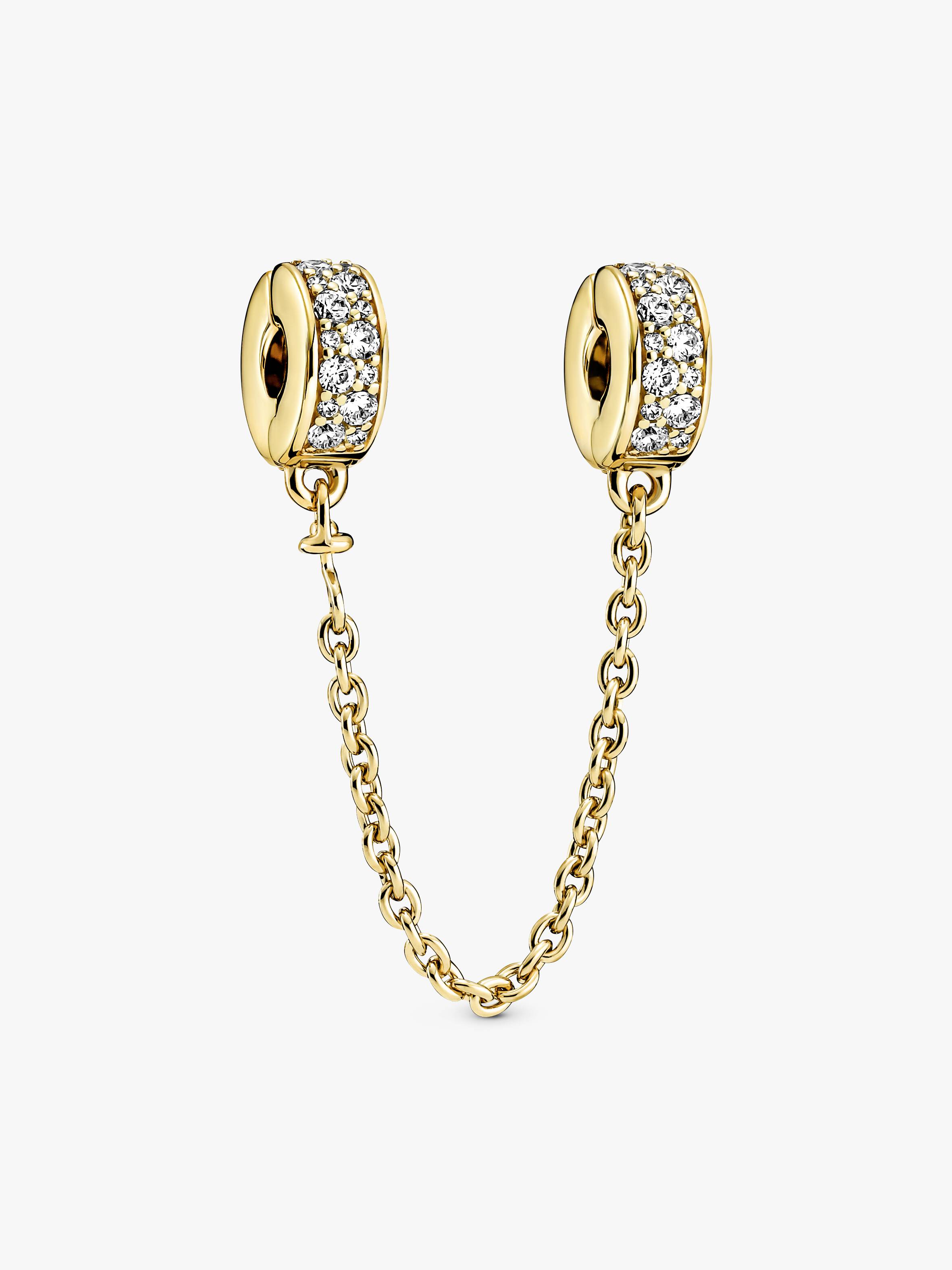 Clear Pavé Safety Chain Clip Charm