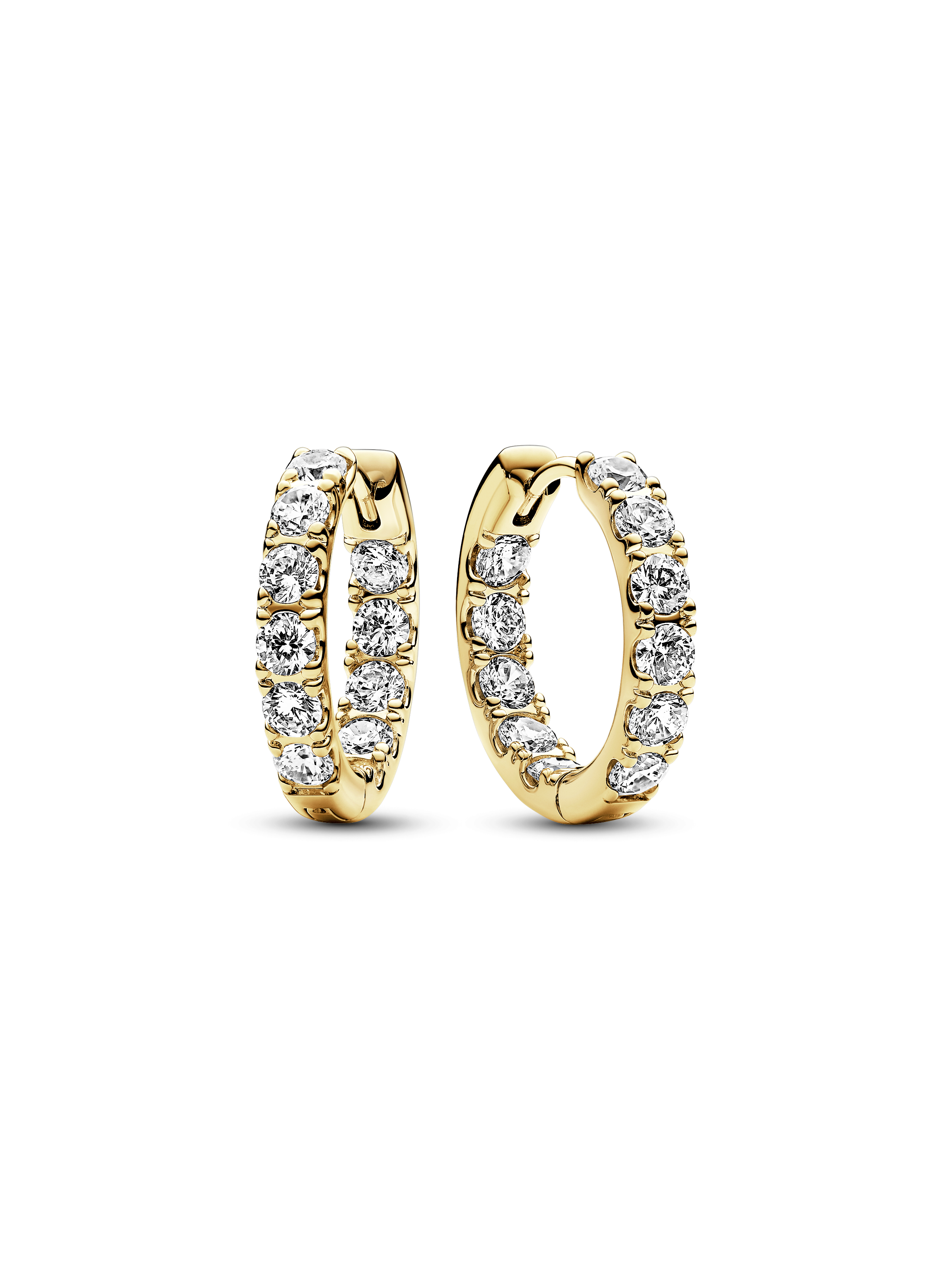 Sparkling Row Eternity Hoop Earrings