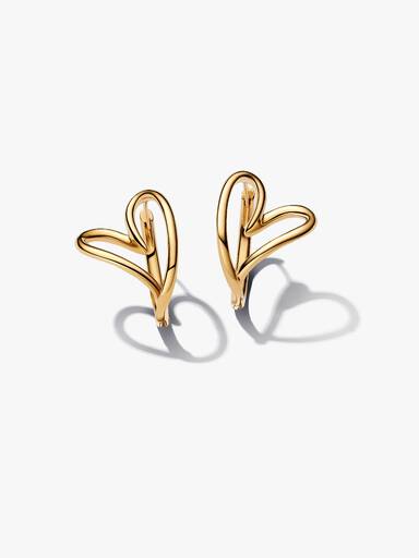Organically Shaped Heart Hoop Earrings