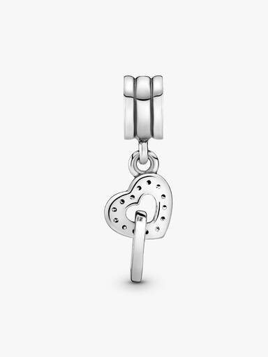 Interlocking Hearts Dangle Charm