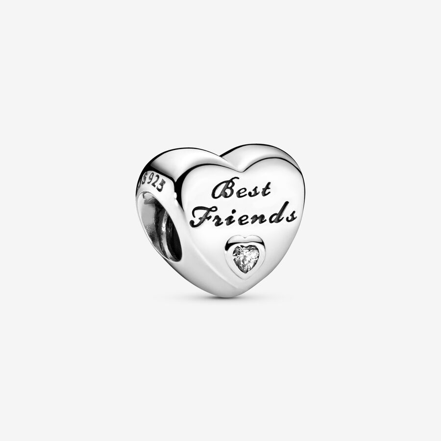 Polished Best Friends Heart Charm image number 0