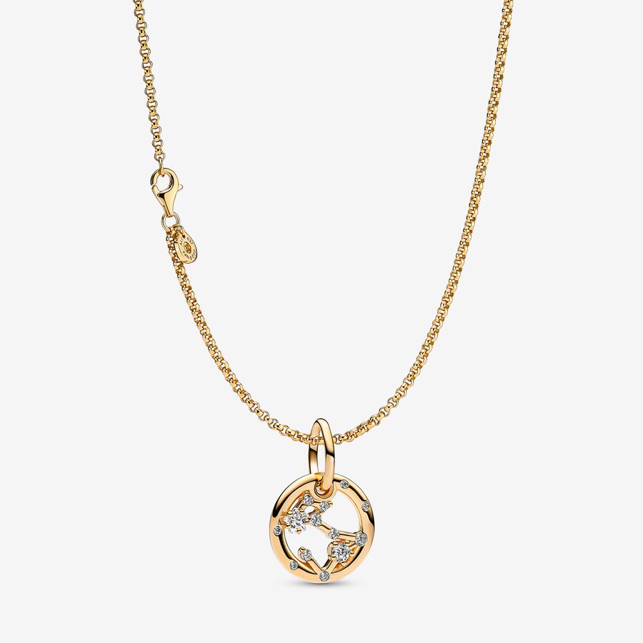 14K Gold Plated Pisces Zodiac Necklace image number 0