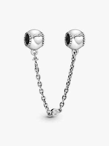Embossed Hearts Safety Chain Clip Charm