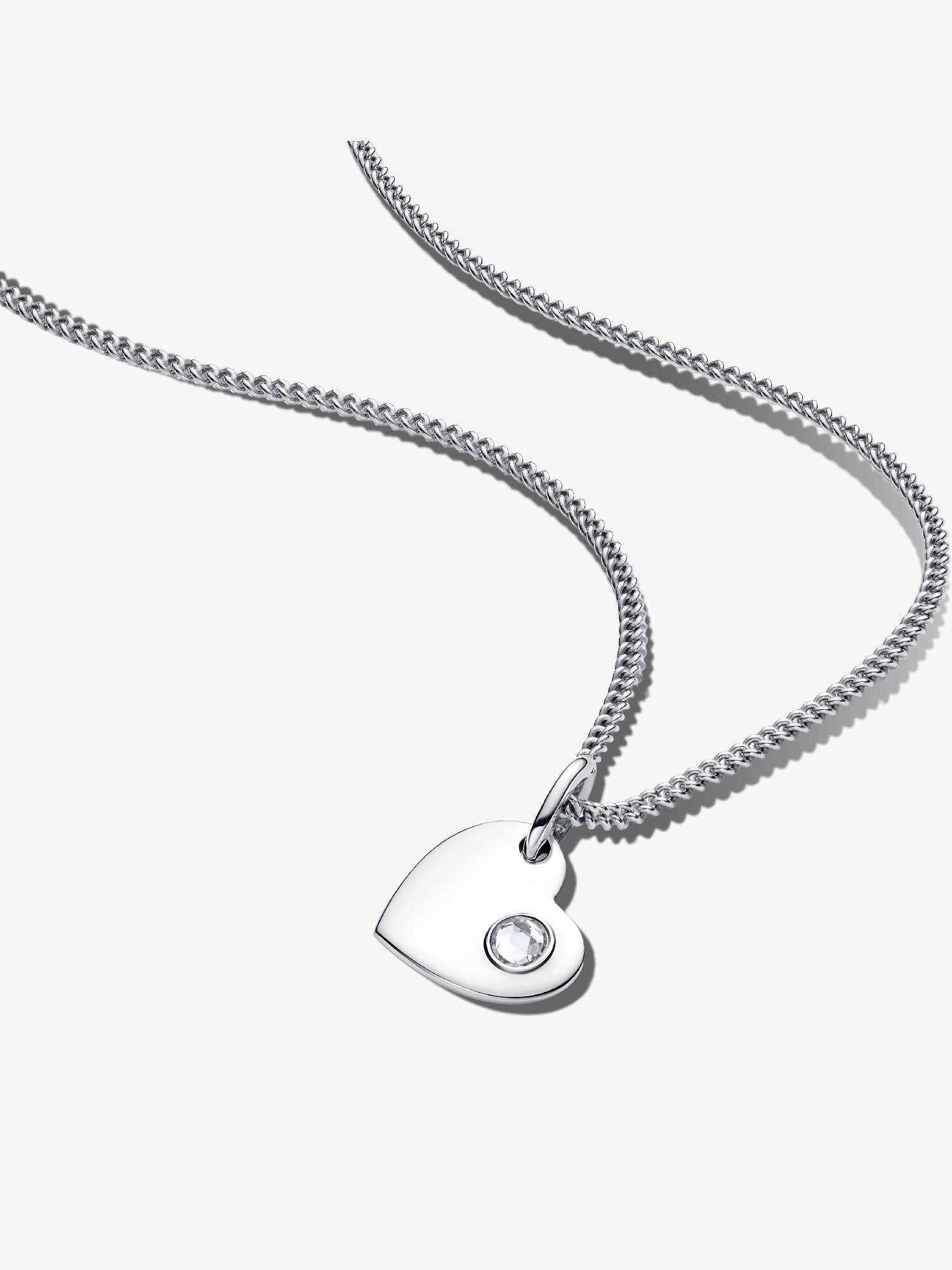 April Birthstone Heart Pendant Necklace