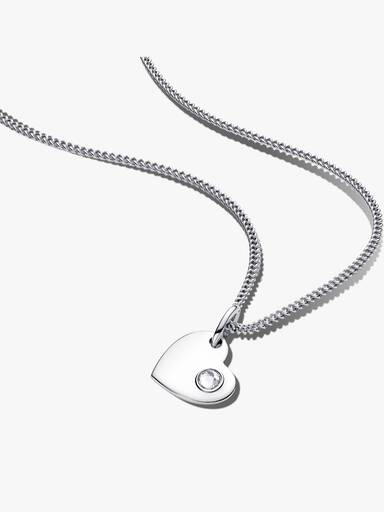 April Birthstone Heart Pendant Necklace