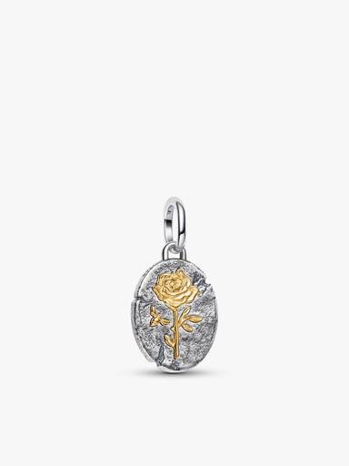 Rose Medallion Charm Necklace Set