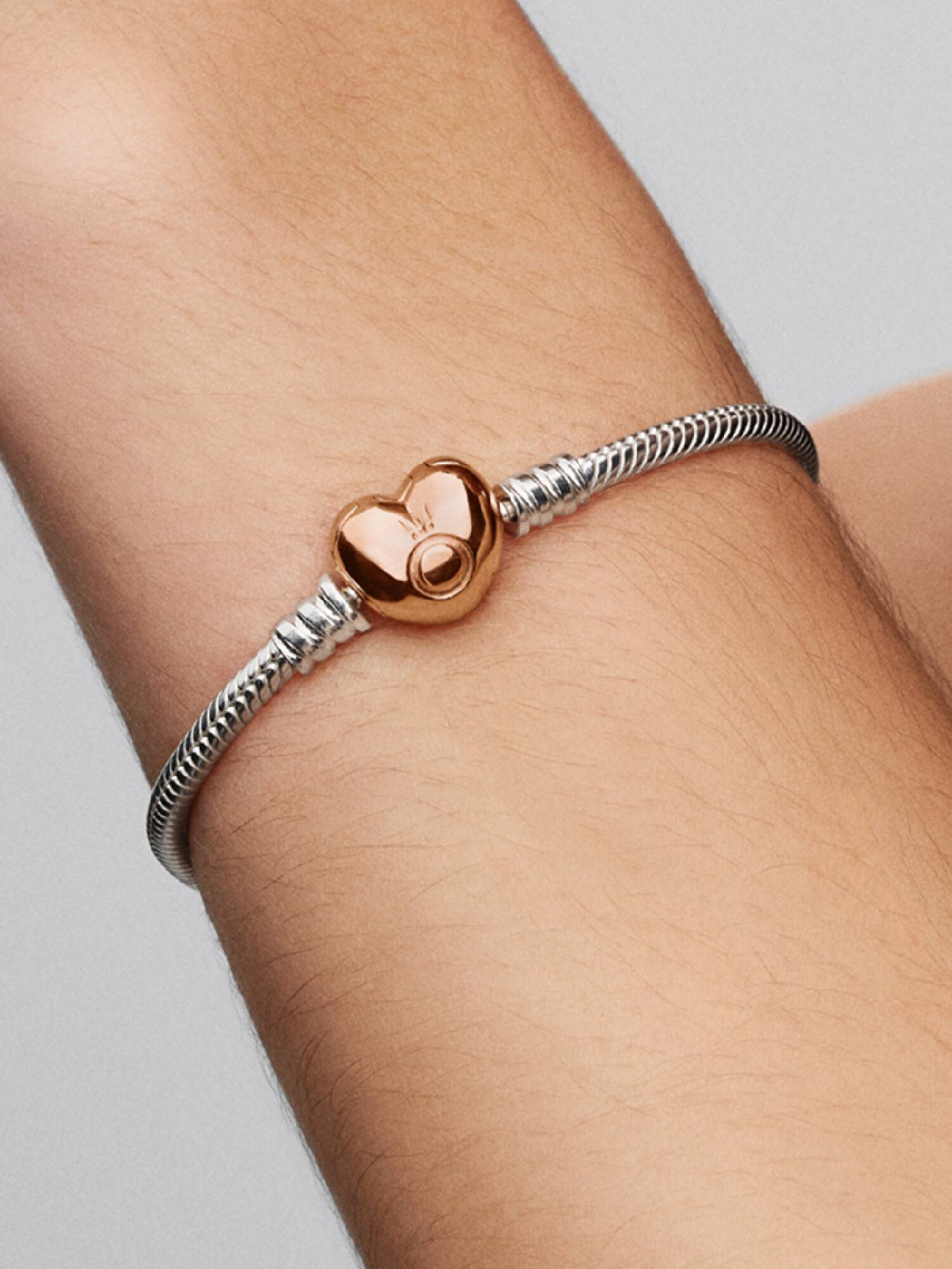 Heart Clasp Snake Chain Bracelet