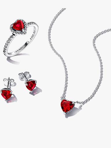Sparkling Red Heart Jewellery Gift Set