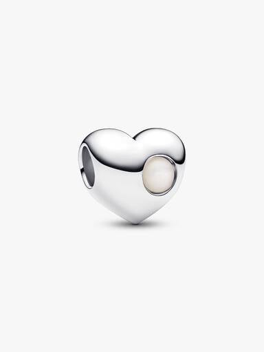 Engravable June Birthstone Heart Charm